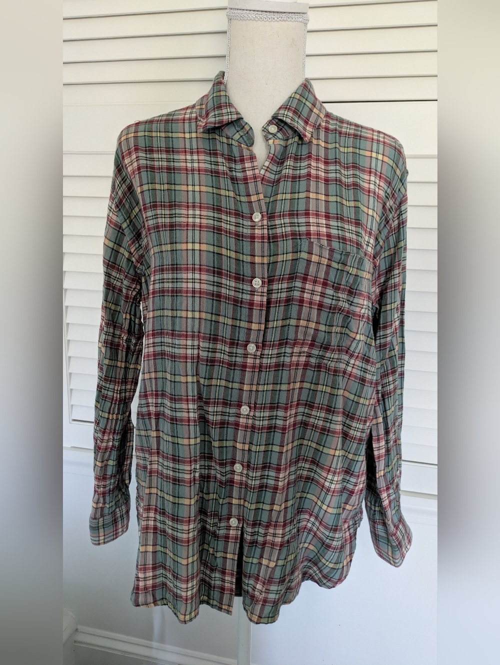 Trovata Birds Of Paradise Plaid Shirt, Sz Small